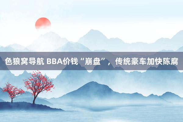 色狼窝导航 BBA价钱“崩盘”，传统豪车加快陈腐