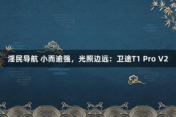 淫民导航 小而逾强，光照边远：卫途T1 Pro V2