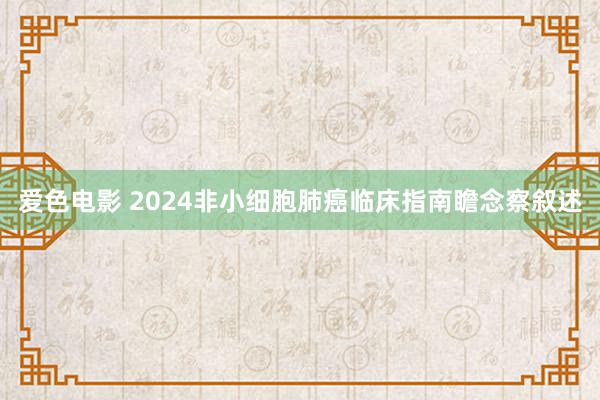 爱色电影 2024非小细胞肺癌临床指南瞻念察叙述