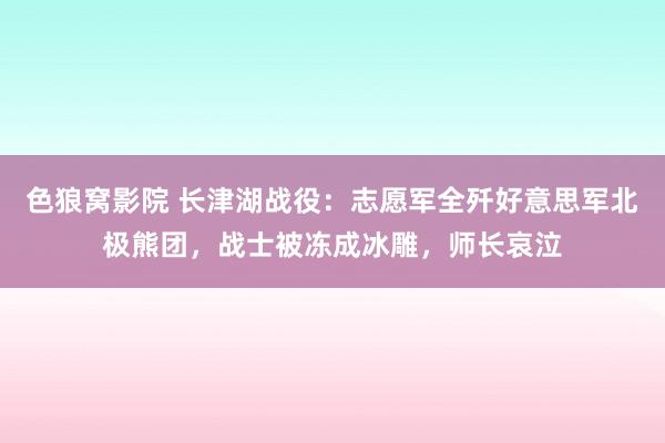 色狼窝影院 长津湖战役：志愿军全歼好意思军北极熊团，战士被冻成冰雕，师长哀泣