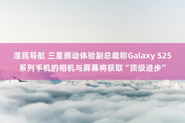 淫民导航 三星挪动体验副总裁称Galaxy S25系列手机的相机与屏幕将获取“顶级进步”