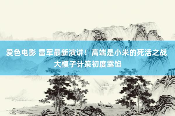 爱色电影 雷军最新演讲！高端是小米的死活之战 大模子计策初度露馅