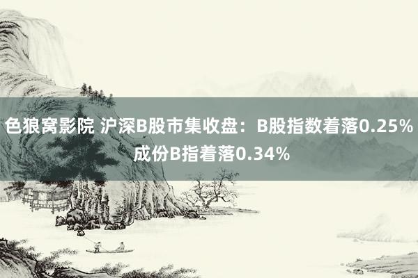 色狼窝影院 沪深B股市集收盘：B股指数着落0.25% 成份B指着落0.34%