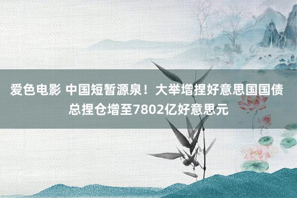 爱色电影 中国短暂源泉！大举增捏好意思国国债 总捏仓增至7802亿好意思元