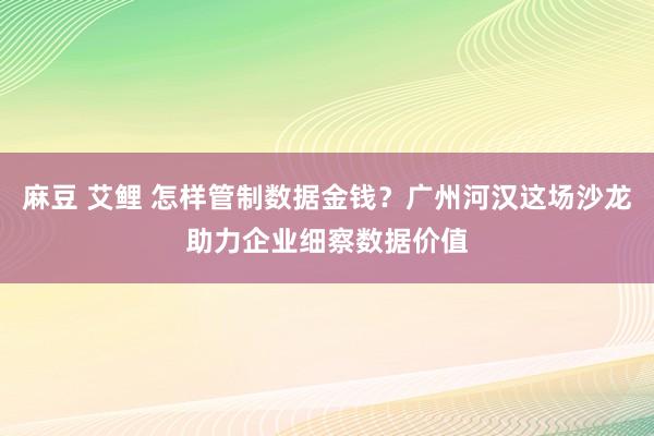 麻豆 艾鲤 怎样管制数据金钱？广州河汉这场沙龙助力企业细察数据价值