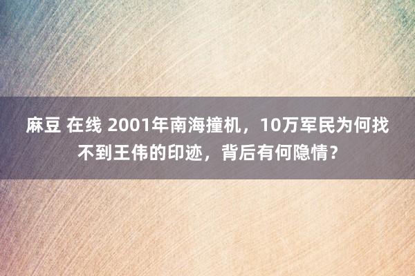 麻豆 在线 2001年南海撞机，10万军民为何找不到王伟的印迹，背后有何隐情？