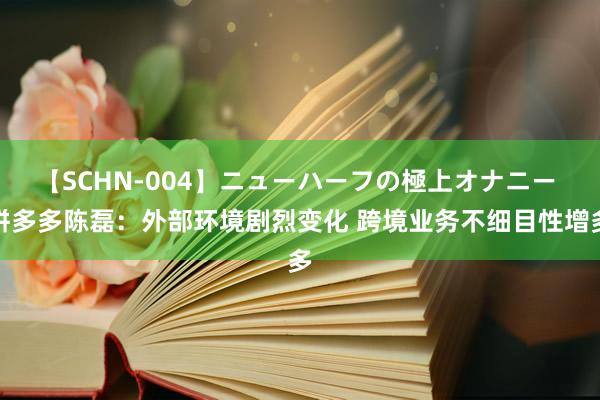 【SCHN-004】ニューハーフの極上オナニー 拼多多陈磊：外部环境剧烈变化 跨境业务不细目性增多